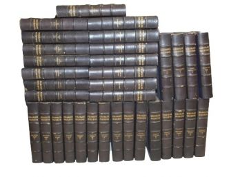 Huge Vintage Charles Dickens Leather Bound Collection