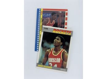 1987 Fleer Akeem Olajuwon  Card & Sticker Vintage Collectible Card