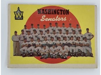 1959 Topps Washington Senators Team Card Vintage Collectible Card