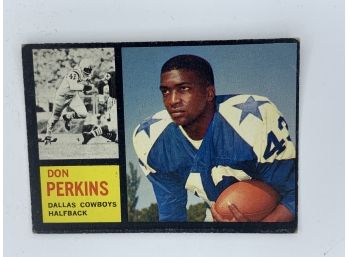 1962 Topps Don Perkins Rookie Vintage Collectible Card