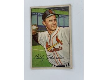 1952 Bowman Billy Johnson Vintage Collectible Card