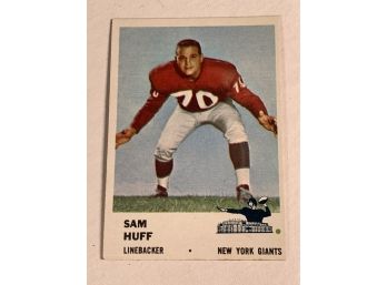 1961 Fleer Sam Huff Vintage Collectible Football Card