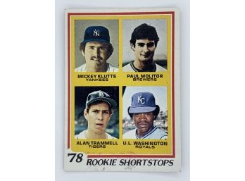 1978 Topps Paul Molitar / Alan Trammal Rookie Vintage Collectible Card