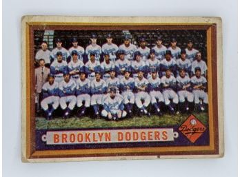 1957 Topps Brooklyn Dodgers Team Card Vintage Collectible Card