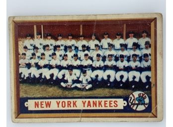 1957 Topps New York Yankees Team Card Vintage Collectible Card
