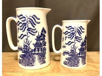 Two Heritage Collection Blue And White Pitchers