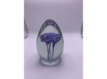 Small Floral Egg Form Paperweight