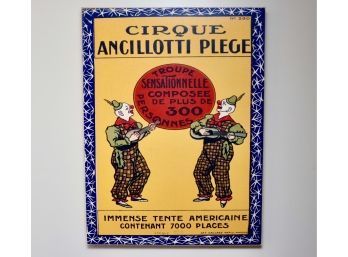Cirque Angillotti Plege French Advertisement Art Poster On Canvas
