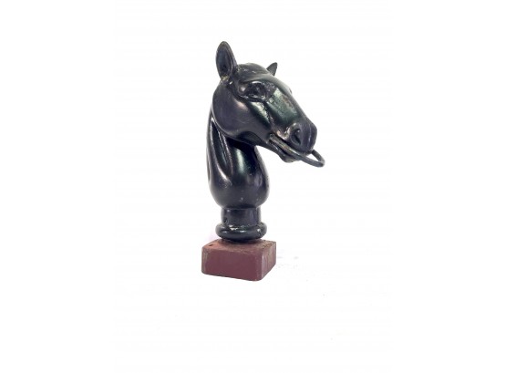 19th Century Cast Iron Horse Head Hitching Post Finial