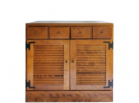 Ethan Allen Heirloom Nutmeg Maple Louvered Cabinet - American Tradition