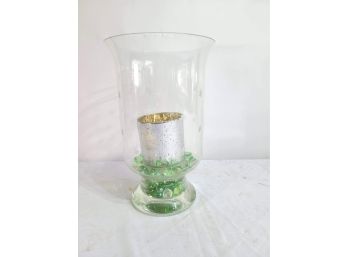 Candle Holder With Glass Pebbles