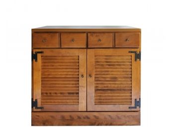 Ethan Allen Heirloom Nutmeg Maple Louvered Cabinet - American Tradition