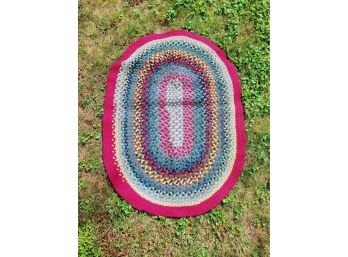 Colorful Woven Oval Rug