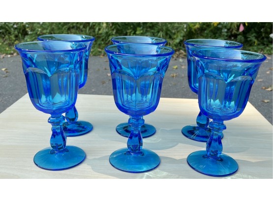 Fabulous 1970s Blue Goblets (6)