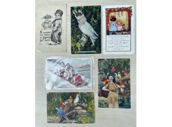 6 Old Postcards 1930s-1950s