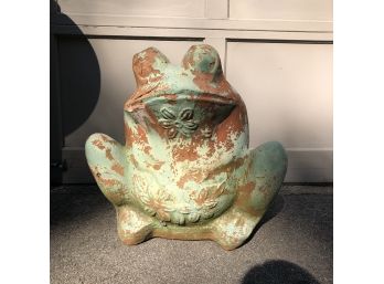 Vintage Large Concrete Sculptural Frog Outdoor Planter