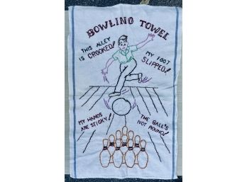 Humorous Embroidered Bowling Towel