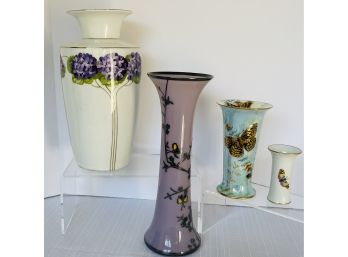 Vintage Vase Lot Including Herend, Aynsley, S C Muster Geschutzt Bavaria