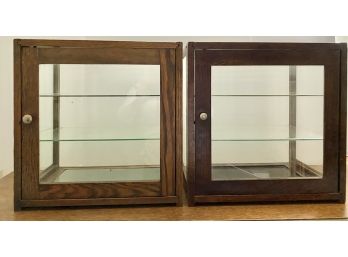 Pair Of 2 Antique Display Cabinets 3 Shelves 15' H X 14.75' W ( READ Description)