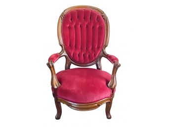 Antique Victorian Tufted Medallion Parlor Chair 37' H X 25' W X 24' Depth