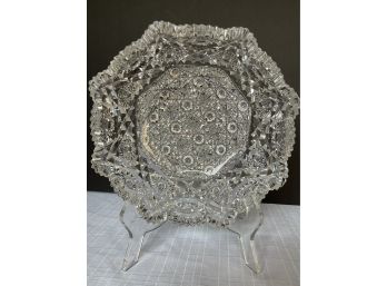 Exquisite Large Heavily Cut Crystal Bowl