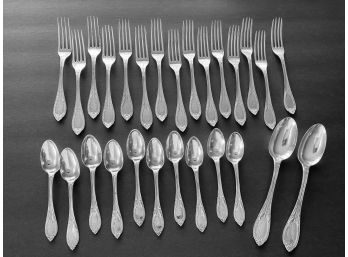 Antique Sterling Silver Flatware William Gale & Sons 27 Piece Monogrammed 2 Lbs. 7 Oz.