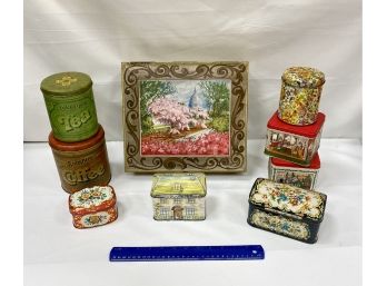 Collection Of Tins Including A Vintage 1960's Sunshine Biscuit Tin