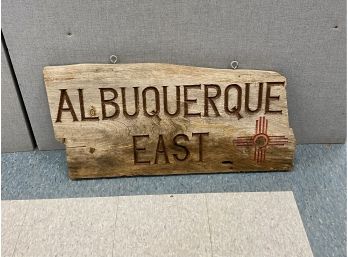 Large  Wooden East Albuquerque Road Or Store Sign
