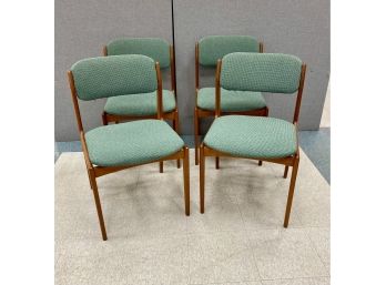 Set Four Danish Modern Chairs Labelled  Benny Linden Design