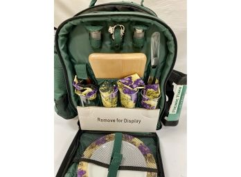 Picnic Time Fitted Backpack With Utensils And Blanket