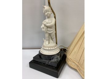 Lamp With Classical Figure On Faux Marble Base