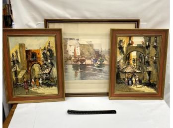 Two Mid Century Oil Paintings Signed Cordet