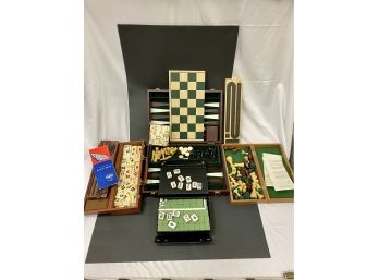 Selection Board Games Including Mahjong With Numerous Pieces