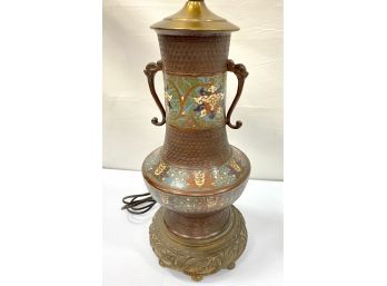 Antique Chinese Or Japanese Cloisonne  Lamp
