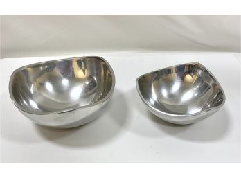 Two Vintage Nambe Butterfly Bowls 527 And 530