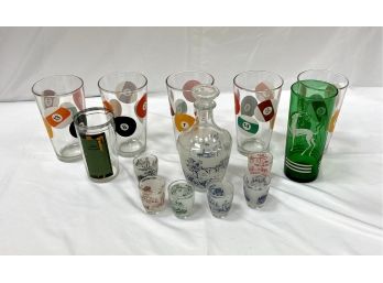 Assortment Vintage Glasses And Verrerie D'Arques France Decanter And Glasses