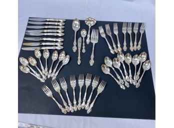Reed And Barton Service For 8  Silver-plate Flatware English Crown Pattern