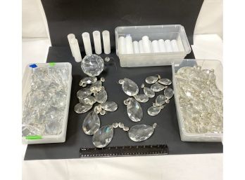 Large Lot Of Quality Glass Crystal Prisms And Chandelier Parts