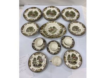 Partial Service Vintage Fair Oaks By Royal China Dinner Ware