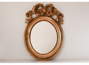 Vintage Ornate  Oval Ribboned Mirror