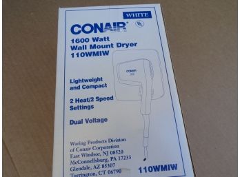 Con Air Hair Dryer 1600 Watt Wall Mount Inc.