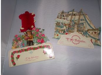 Two Old Expandable Valentines Very Nice!