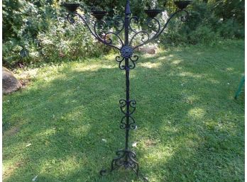 Tall Iron Candle Holder Vintage