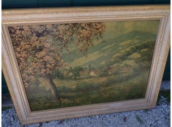 Farm On Hillside Painting On Canvas