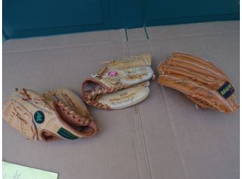 Lot Of 3 Baseball Gloves