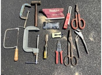 Vintage Hammer, Clamps, Coping Saw And More
