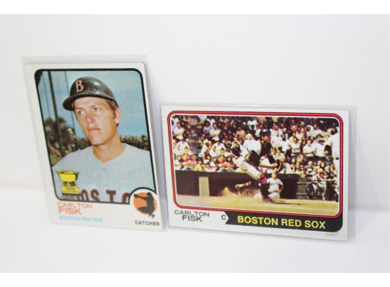 1973 Carlton Fisk Rookie Card And 1974 Fisk Topps