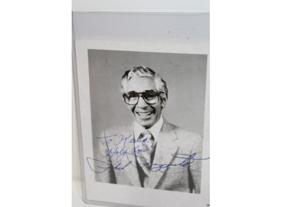 B&W Photo Of Phil Rizzuto With Signature