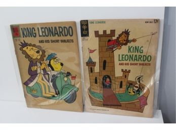 King Leonardo And His Short Subject Vintage Comics (2) 1961-1962, Great Yogi Bear Ad Inside The Dell.