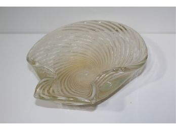 Hand-blown Glass Scallop Shell Coin Dish